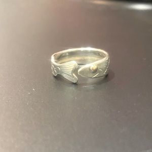 Eden Hand Arts Fish Ring in Silver and Gold